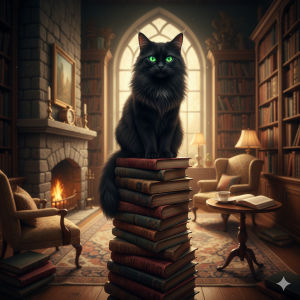 Cozy Library Cat